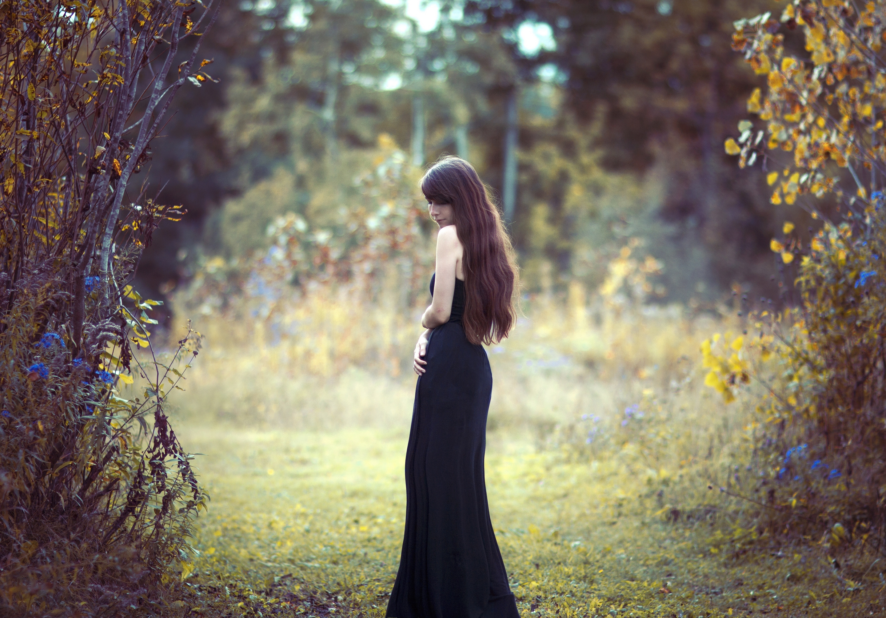 Девушка в длинном платье