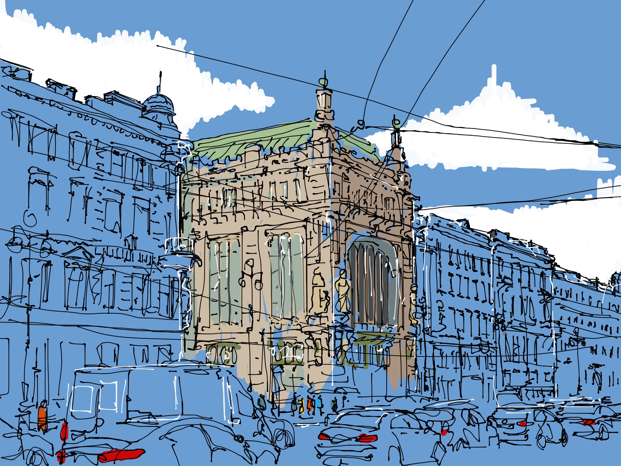 Рисунки московских улиц