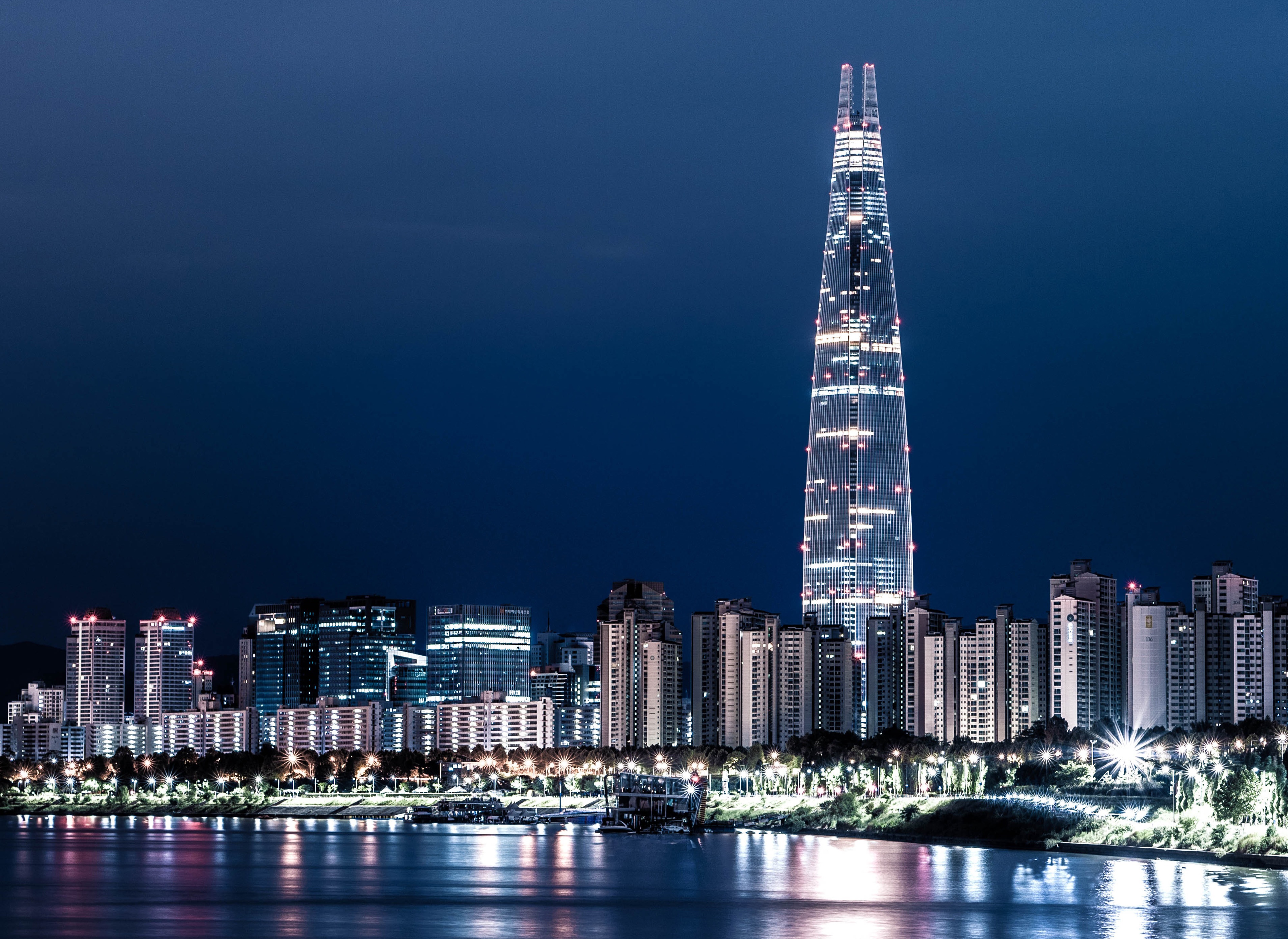 Южная Корея небоскребы ночной