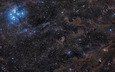 космос, плеяды, звездное скопление семь сестер, созвездие тельца, рука ориона, галактика млечный путь