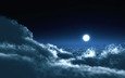небо, облака, ночь, фото, пейзажи, луна