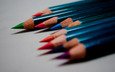 макро, цвет, карандаши, цветные, рисование