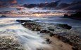 небо, вода, вечер, скалы, берег, закат, море, красивые обои, новая зеландия, окленд, sunset at maori bay