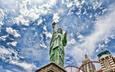 небо, америка, сша, статуя свободы