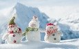 новый год, зима, снеговики, white snowmans, весёлые