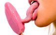 мороженое, язык, рот