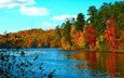 вода, озеро, осень, холод, красочный пейзаж