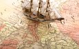 корабль, карта, европа, морская тема, europa