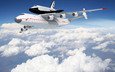 облака, самолет, полет, ан-225, буран