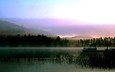 озеро, туман, причал