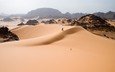 песок, пустыня, человек, дюны