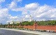 дорога, река, москва, кремль, панорама