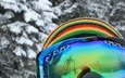 снег, цвета, зима, стиль, очки, сноуборд, шапка