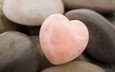 сердечко, сердце, камень, розовый, крупным планом