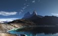 озеро, горы, скалы, панорама