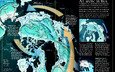 карта, канада, северный полюс, гренландия, течения, ветры, снимок из космоса