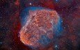звезды, туманность, взрыв, ngc 6888, the crescent nebula