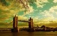река, великобритания, лондон, темза, тауэрский мост