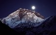 небо, горы, луна, вершина, непал