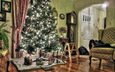 новый год, елка, зима, интерьер, дом, комната, игрушки, праздник, новогодние украшения, елка.