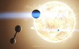 солнце, планеты, звезда, космическая станция
