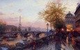картина, париж, эйфелева башня, томас кинкейд