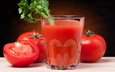 стакан, помидоры, томатный сок, сельдерей