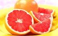 фрукты, оранжевый, дольки, грейпфрут, цитрусовые