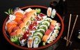 рыба, рис, суши, роллы, морепродукты, японская кухня