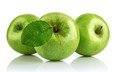 фрукты, яблоки, зеленые, белый фон, зеленые яблочки