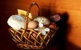 еда, сыр, хлеб, пасха, яйца, праздник, колбаса, кулич, корзинка с едой