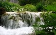вода, природа, зелень, пейзаж, лето, водопад, небольшой водопад