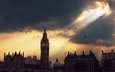 закат, лондон, биг-бен, вестминстерский дворец, london big-ben zakat, здание парламента