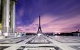 утро, париж, эйфелева башня