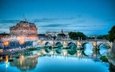 мост, италия, рим, замок святого ангела, кастель сант-анджело