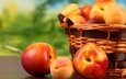 фрукты, корзина, плоды, персики, абрикосы, нектарин