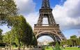 париж, франция, эйфелева башня, марсово поле