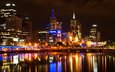 австралия, мельбурн, огни ночного города