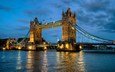 река, мост, лондон, темза, англия