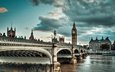река, мост, великобритания, лондон, темза, англия, биг бен, вестминстер