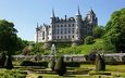 парк, замок, сад, фонтан, шотландия, dunrobin castle, замок данробин