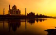 закат, индия, тадж-махал, мавзолей-мечеть, агра