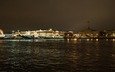 ночь, река, мост, санкт-петербург