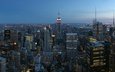 nacht, lichter, panorama, die stadt, usa, new york, das empire state building