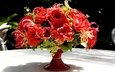 цветы, розы, стол, букет, ваза, композиция, георгины, глориоза