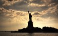 пейзаж, сша, нью-йорк, статуя свободы