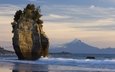 море, скала, новая зеландия, гора таранаки