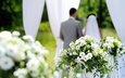 цветы, природа, жених, свадьба, невеста
