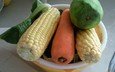 кукуруза, овощи, морковь, зерно, злаки