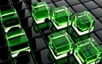 зелёный, кубы, фрактал, поверхность, стекло., мандельброт, куб. 3d-графика